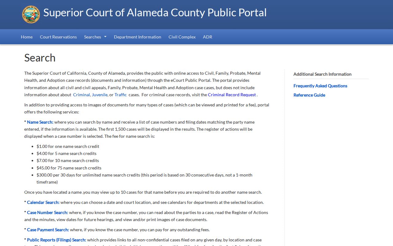 Hayward people search with Alameda eCourt name records