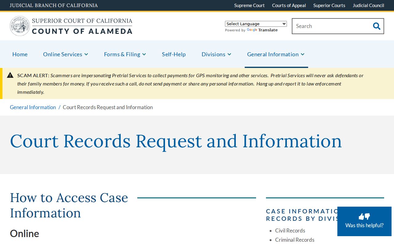 Hayward public records court request options in Alameda County